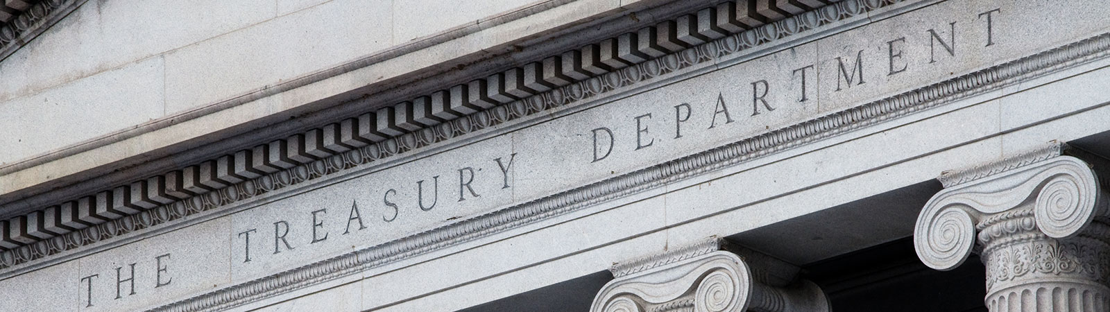 The GSA treasury department building has a sign that says treasury department.